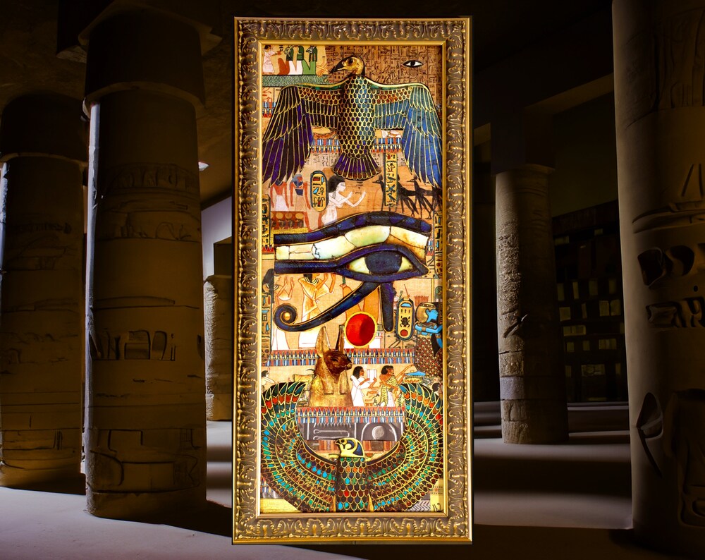 "Eye of Ra" Egyptian Collage Poster Print 12" x 22"